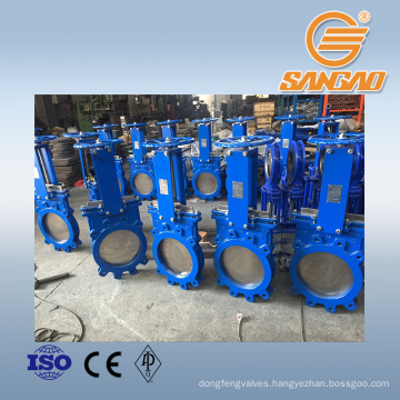 rising stem lug type knife gate valve ceramic rubber